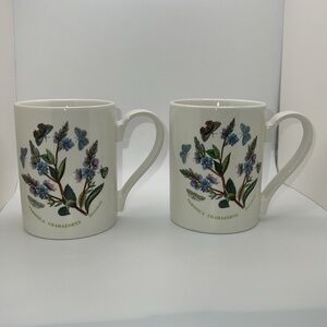 Set of 2 Portmeirion Mugs, Cups, The Botanic Garden Speedwell